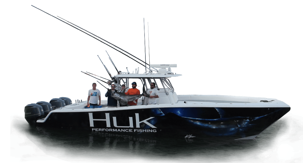 HUK performance fishing boat wrap image